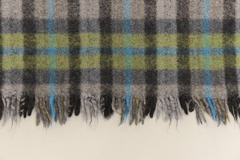 Vintage Small Checked Blanket by Ballantyne of Scotland