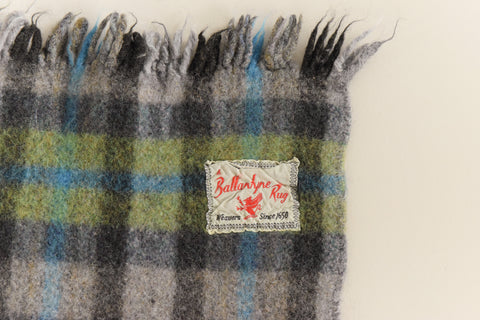 Vintage Small Checked Blanket by Ballantyne of Scotland