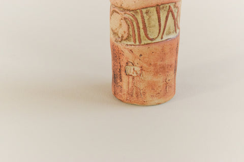 Vintage Small Cylindrical Studio Pottery Ceramic Vase by Louis Hudson