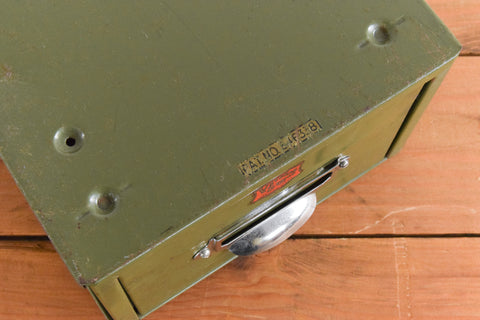 Vintage Green Metal Filing Box Single Drawer Veteran Series