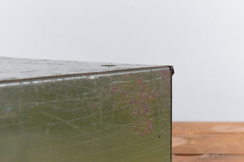 Vintage Green Metal Filing Box Single Drawer Veteran Series