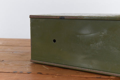 Vintage Green Metal Filing Box Single Drawer Veteran Series