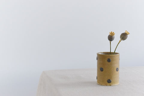 Vintage Small Patterned Studio Pottery Stoneware Pot / Vase