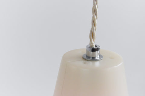 Vintage Small Plastic Orange and White Pendant Shade