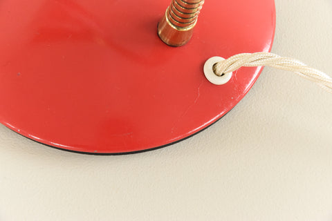 Vintage Small Red Gooseneck Desk Lamp