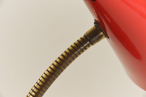 Vintage Small Red Gooseneck Desk Lamp