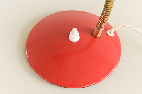 Vintage Small Red Gooseneck Desk Lamp