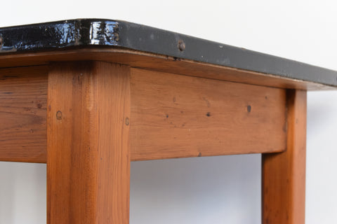 Vintage Small White Enamel Topped Kitchen Table by Remploy