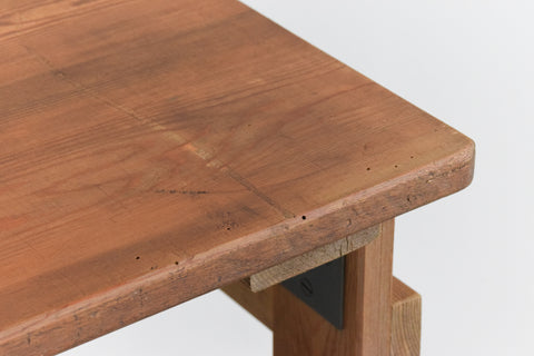 Vintage Small Rustic Wooden Folding Trestle Table
