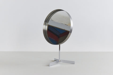 Vintage Small Silver Chrome Table Top Vanity Mirror by Durlston Designs Ltd.