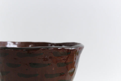 Vintage Small Studio Pottery Patterned Plant Pot
