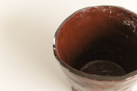 Vintage Small Studio Pottery Patterned Plant Pot