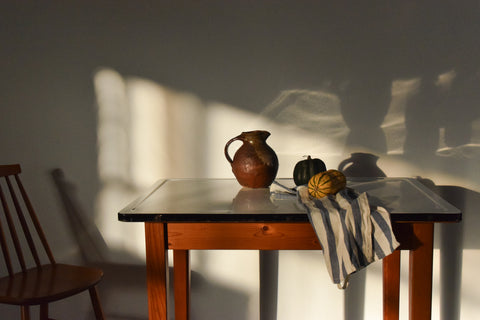 Vintage Small White Enamel Topped Kitchen Table by Remploy