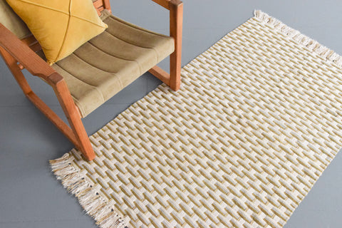 Vintage Small Woven Cotton Rug