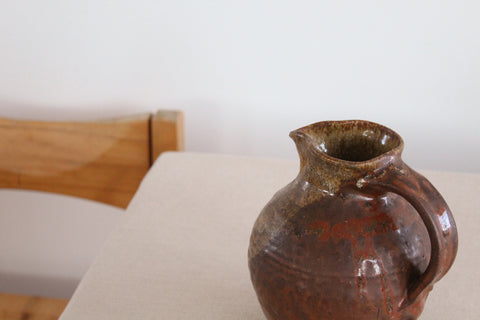 Vintage Studio Pottery Brown Glazed Ceramic Jug