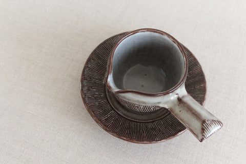 Vintage Studio Pottery Sauce Jug and Saucer by Creigiau Pottery Wales