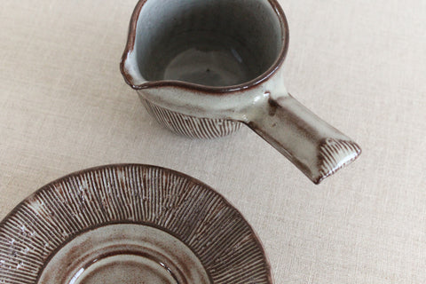 Vintage Studio Pottery Sauce Jug and Saucer by Creigiau Pottery Wales