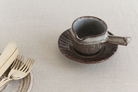 Vintage Studio Pottery Sauce Jug and Saucer by Creigiau Pottery Wales