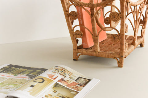 Vintage Bamboo Magazine Rack