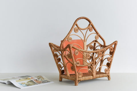 Vintage Bamboo Magazine Rack