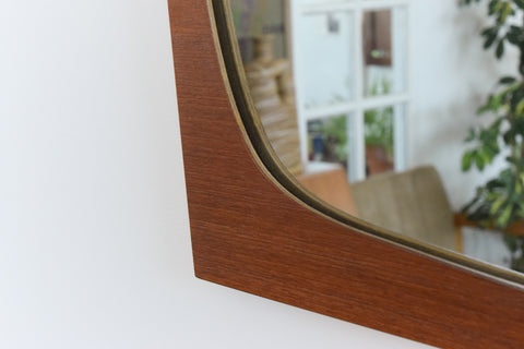 Vintage Teak Framed Mirror