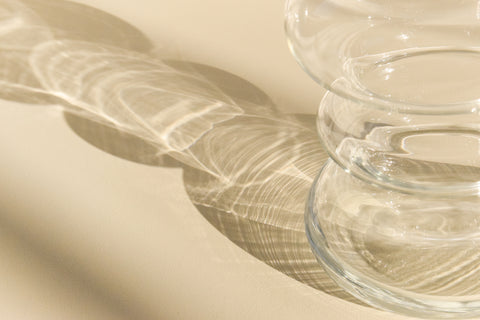 Vintage Tall Clear Glass Bubble Vase