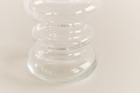 Vintage Tall Clear Glass Bubble Vase