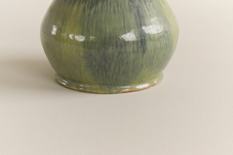 Vintage Tall Green Studio Pottery Sculptural Vessel