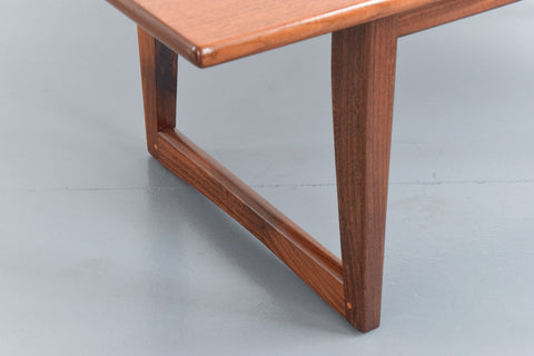 Vintage Teak Coffee Table with Sleigh Legs