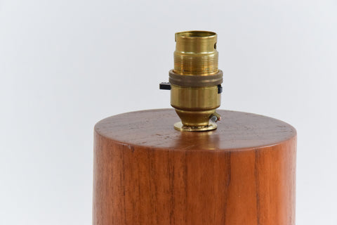 Vintage Teak Cylinder Lamp Base