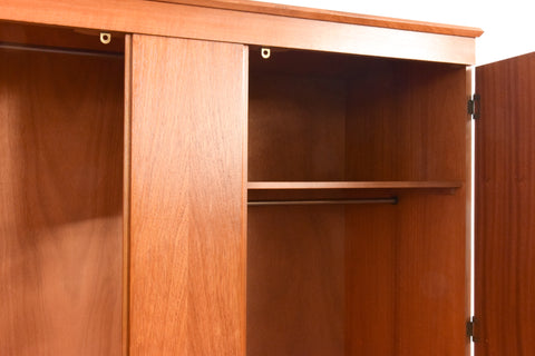 Vintage Teak Double Wardrobe by Remploy
