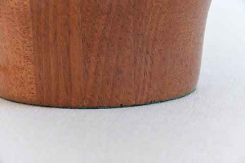 Vintage Teak Table Lamp with Natural Rattan Shade