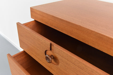 Vintage Teak Tallboy Chest of Drawers by Nathan with Cut Out Afromosia Handles