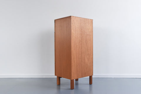 Vintage Teak Tallboy Chest of Drawers by Nathan with Cut Out Afromosia Handles