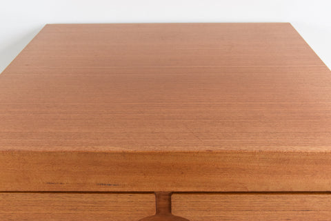 Vintage Teak Tallboy Chest of Drawers by Nathan with Cut Out Afromosia Handles