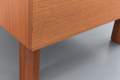 Vintage Teak Tallboy Chest of Drawers by Nathan with Cut Out Afromosia Handles