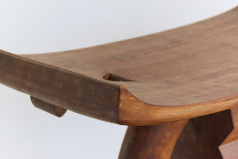 Vintage Traditional Wooden Ghanaian Asesedwa Stool