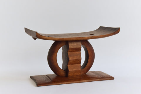 Vintage Traditional Wooden Ghanaian Asesedwa Stool
