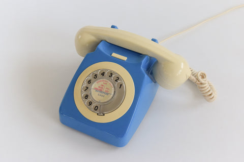 Vintage Two Tone Blue and Cream GPO 746 Rotary Telephone
