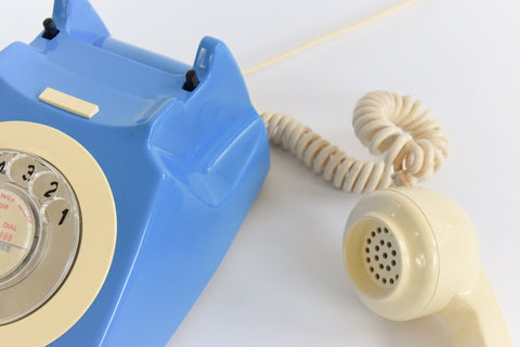 Vintage Two Tone Blue and Cream GPO 746 Rotary Telephone