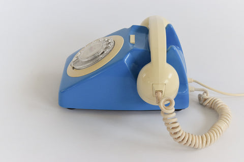 Vintage Two Tone Blue and Cream GPO 746 Rotary Telephone