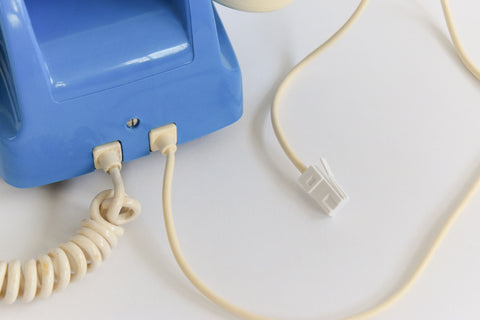 Vintage Two Tone Blue and Cream GPO 746 Rotary Telephone