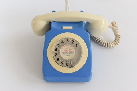Vintage Two Tone Blue and Cream GPO 746 Rotary Telephone