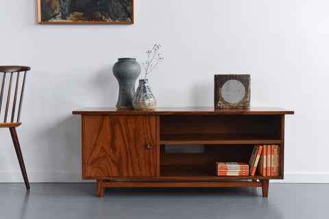 Vintage Handmade Solid Teak Media / TV Cabinet