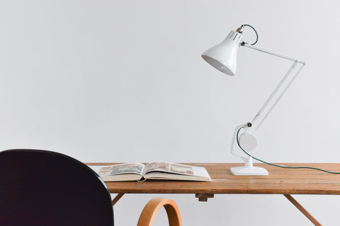 Vintage White Hadrill & Horstmann Simplus Counterbalance Anglepoise Roller Desk Lamp