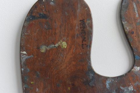 Vintage Wooden Artist's Paint Palette