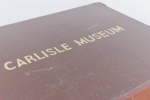 Vintage Wooden Ex-Museum of Carlisle Storage Box in Brown/Beige