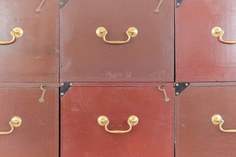 Vintage Wooden Ex-Museum of Carlisle Storage Box in Brown/Beige