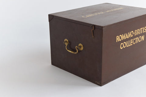 Vintage Wooden Ex-Museum of Carlisle Romano British Collection Storage Box