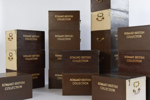 Vintage Wooden Ex-Museum of Carlisle Romano British Collection Storage Box
